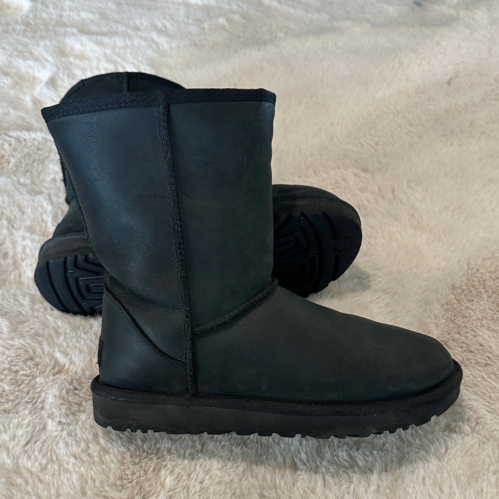 UGG Black Waterproof Leather Boots